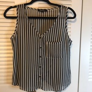 Black and White Stripe Tank